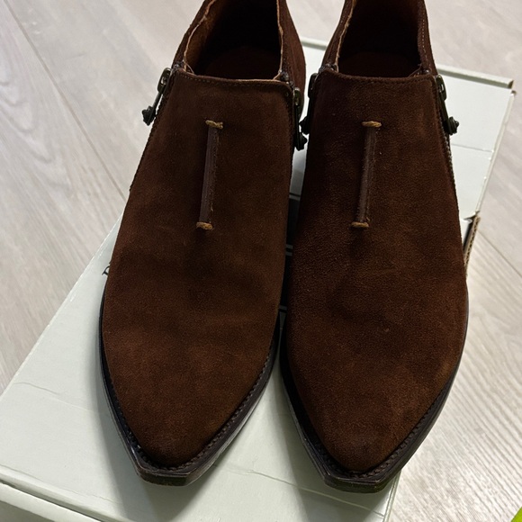 Womens 8 Frye Sacha Moto Shootie Suede Ankle Booties Boots - Picture 8 of 9